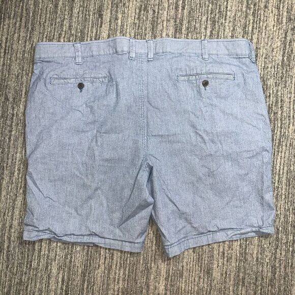 Foundry Mens Size 52 Flat Front Dress Shorts Blue White Stripe Pockets Stretch - Picture 7 of 7
